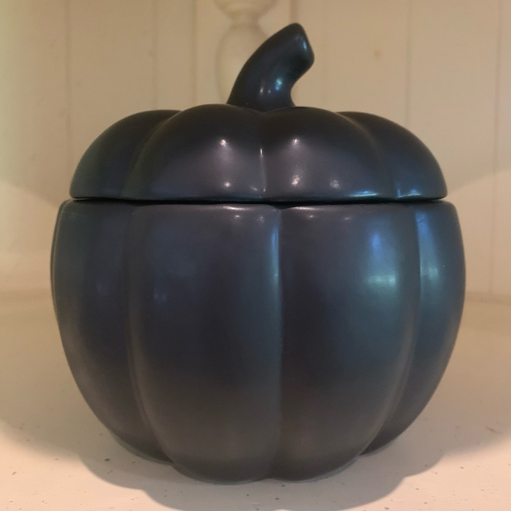 Farmhouse Halloween Fall Thanksgiving Black Pumpkin Canister Jar